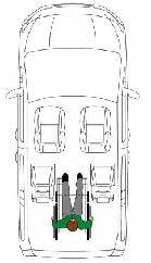 Configuration pour le transport d'une personne en fauteuil roulant dans Volkswagen Caddy - Lenoir Handi Concept - Handi Conduite