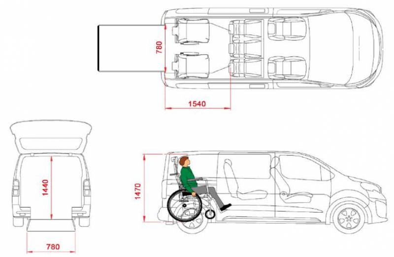 Ford Tourneo Grand Connect configurations pour le transport d'une personne à mobilité réduite - Lenoir Handi Concept - Handi Conduite - Hérault